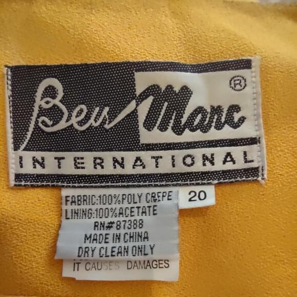 Beu Marc Women's Elegant Jacket Striped Beaded Embroidery Yellow - Picture 5 of 5